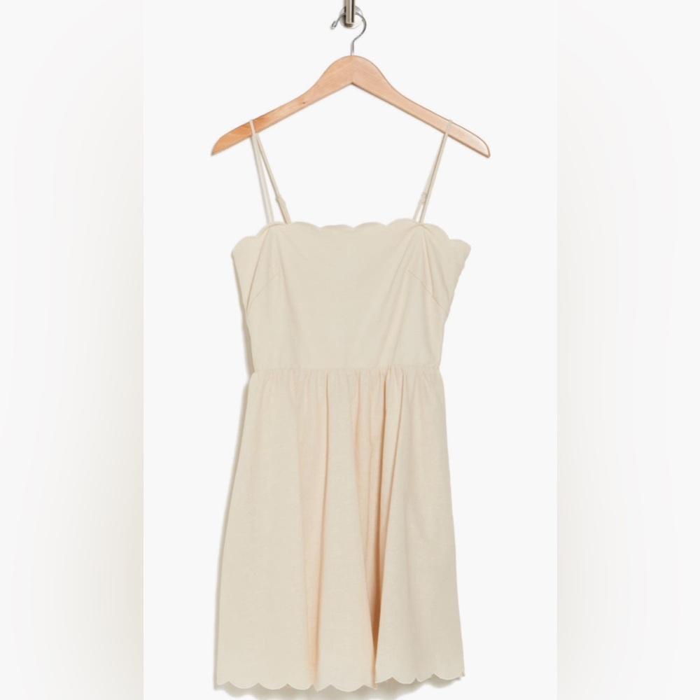 Scalloped Cotton/Linen Dress NWT